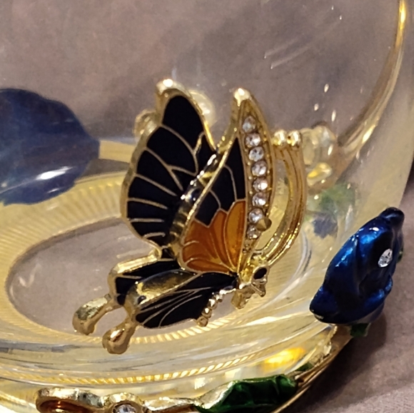 Vintage NEW Decorative Glass Mug & Spoon Set - Picture 4 of 10